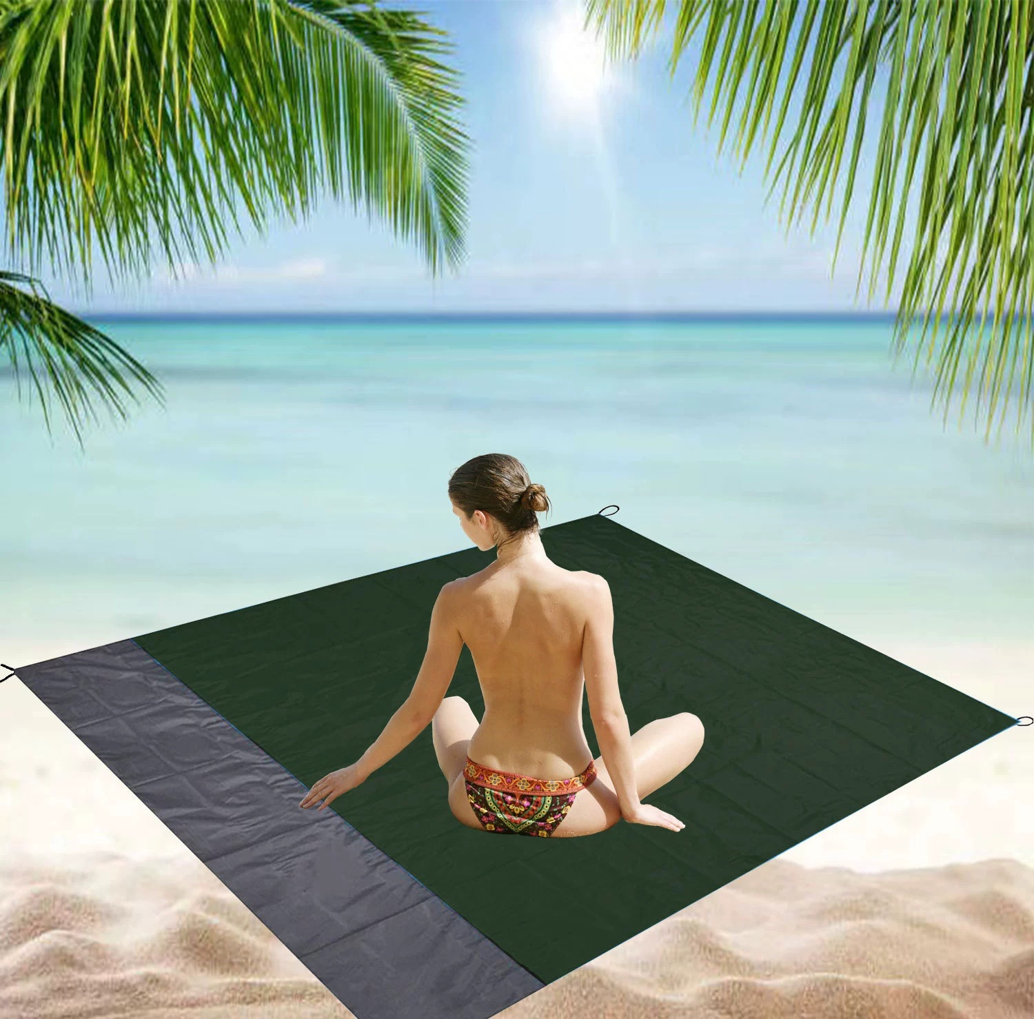 Outdoor Picnic Mat, Sandproof Waterproof Beach Pad 210×200 cm, Lightweight Foldable (0.31 kg)