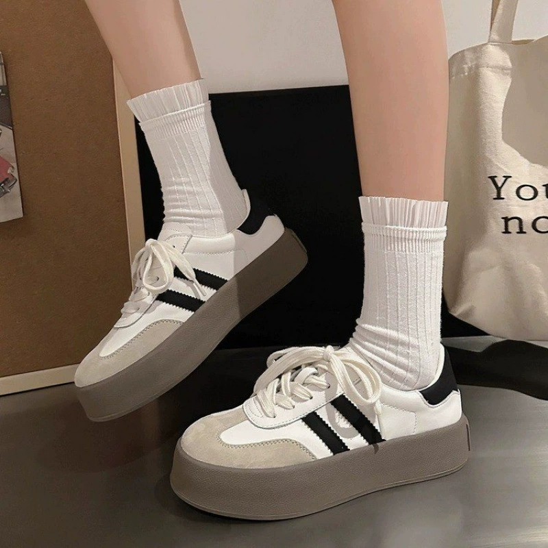 Высококачественная обувь, демисезонные белые кроссовки на платформе