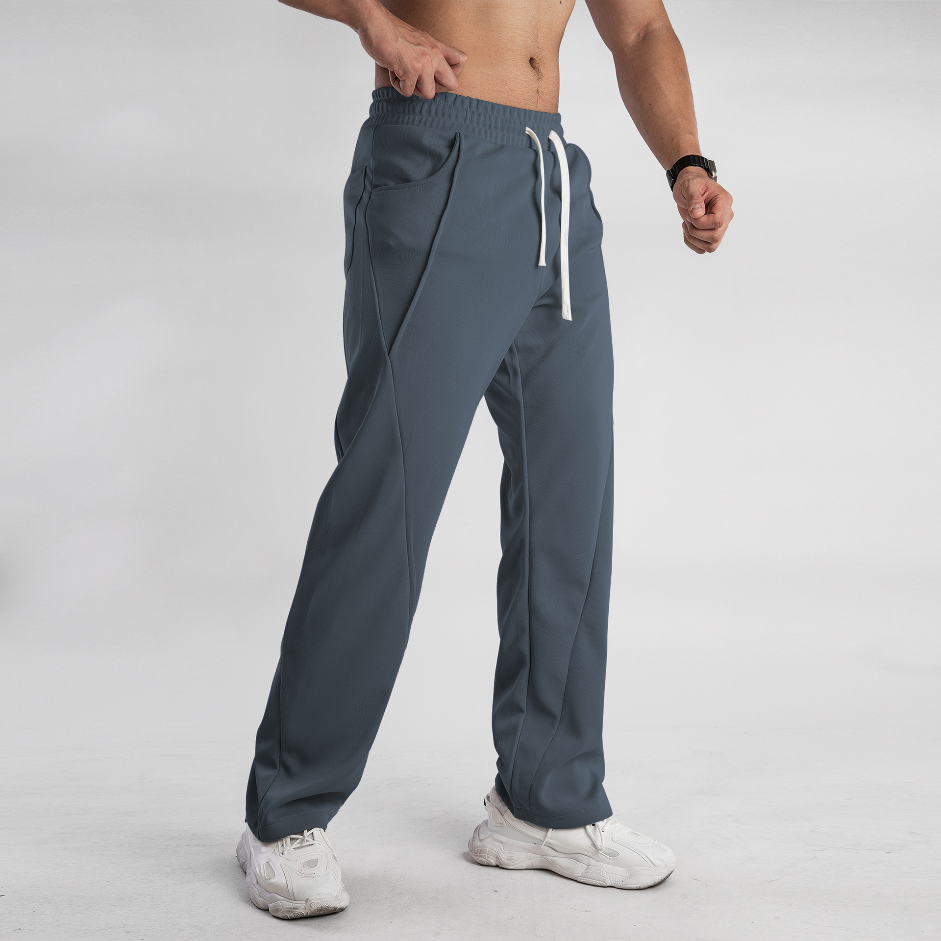New Sports Fitness Trousers Jogging Men's Casual American Loose Wide-Leg Outdoor Daily Wear Source Factory Goods