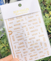 字母美甲貼紙 新款跨境電商燙金銀蝴蝶字母美甲貼紙 Me019-024