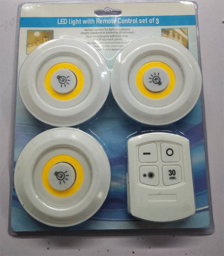 Luz tres en uno con control remoto inalámbrico COB transfronterizo, armario de dormitorio multifuncional, luz nocturna táctil, iluminación inteligente