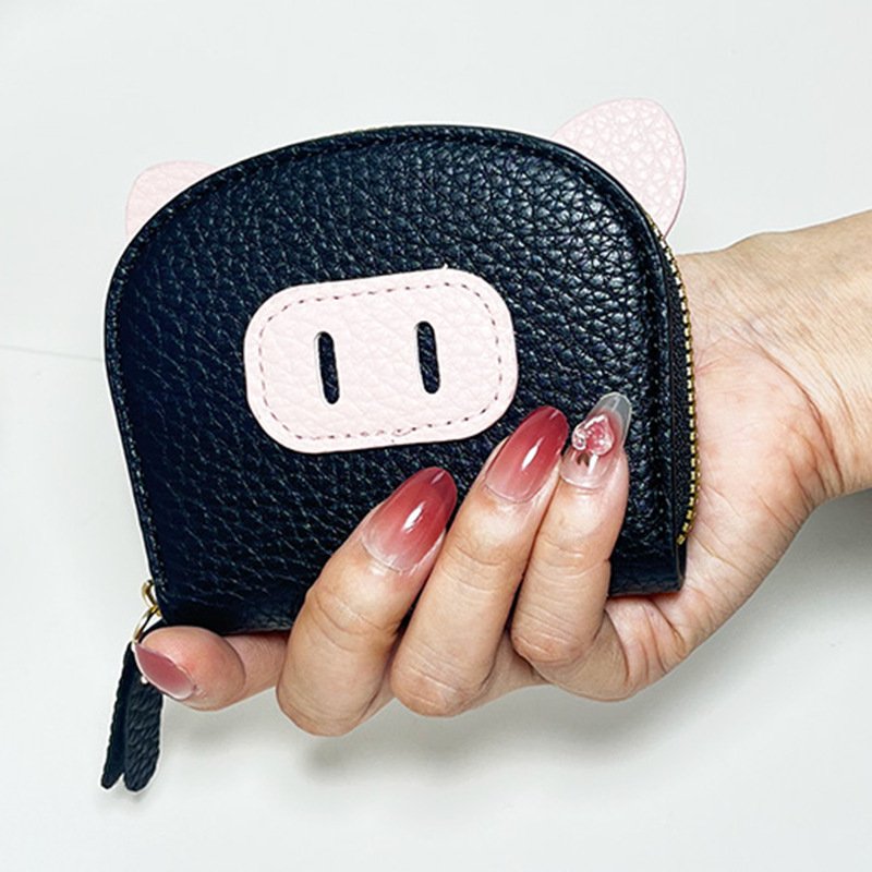 Nueva bolsa de tarjetas de órgano en línea para mujeres estudiantes ligeros cerdo cerdo cremallera multi-tarjeta cubierta de tarjetas lindas tarjetas cambio al por mayor