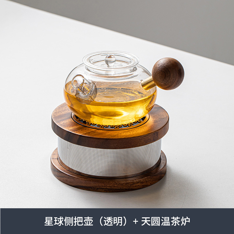 冬の暖かいお茶のろうそくの温かいお茶のストーブの小さいストーブの台のセットの高温に耐える養生のガラスの壺のティーポットの温かい茶器|undefined