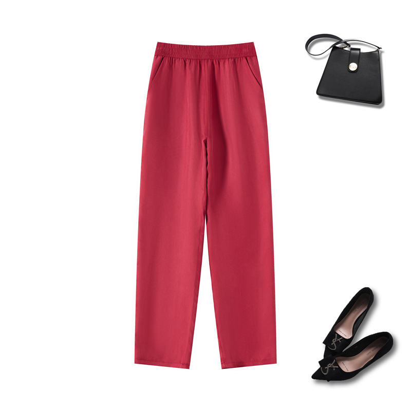 Heavy Silk Summer Loose Thin Cropped Pants, Copper Ammonia Silk Women's Pants, Harem Pants, Slimming Nine-Point Pants, Casual Pants