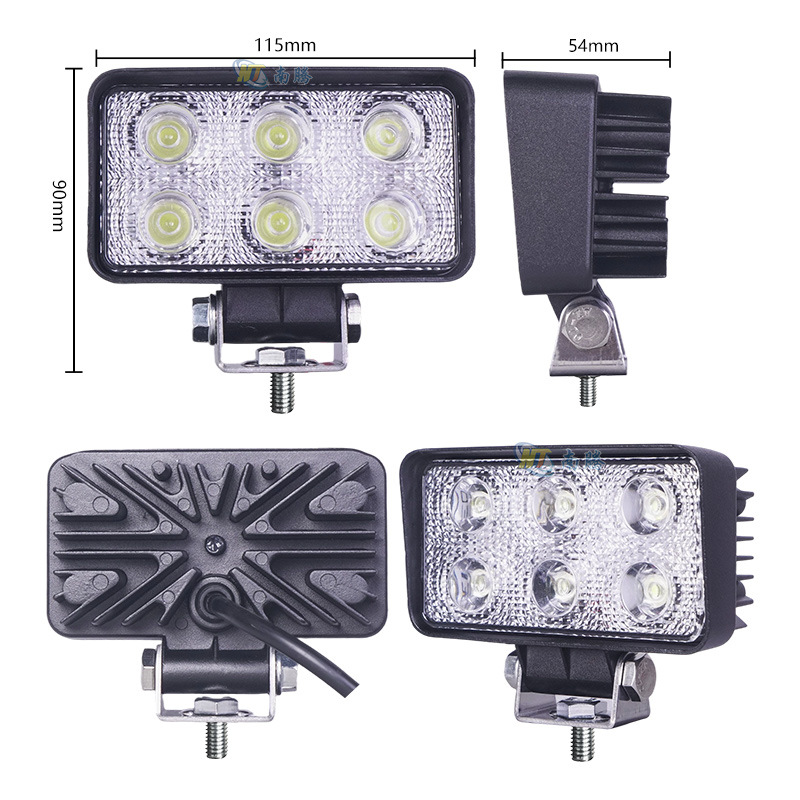4,5 pulgadas cuadrado LED18W luz de trabajo lámpara de coche proyector lámpara de vehículo todoterreno lámpara de coche modificado lámpara de carretilla elevadora
