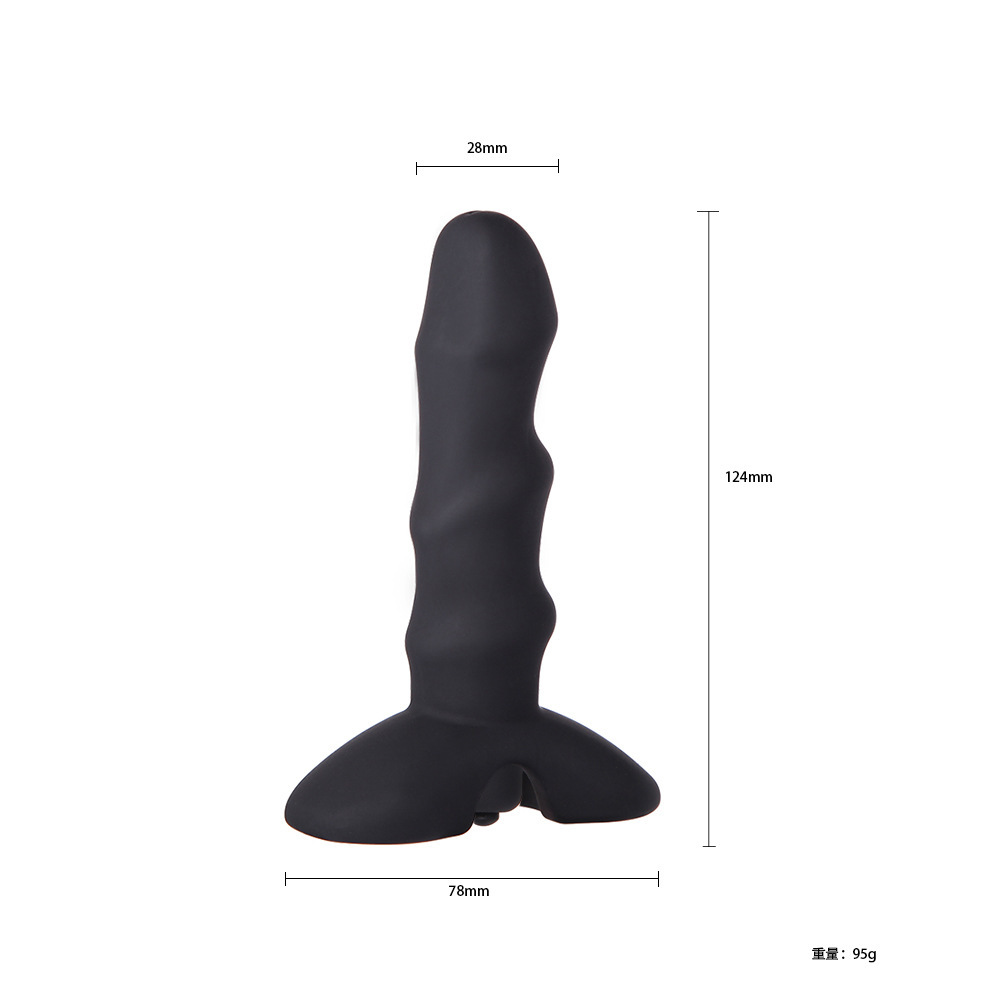 Silicone Vibrating Anal Plug, 10-Frequency G-Spot Stimulation, Black — detail image 6