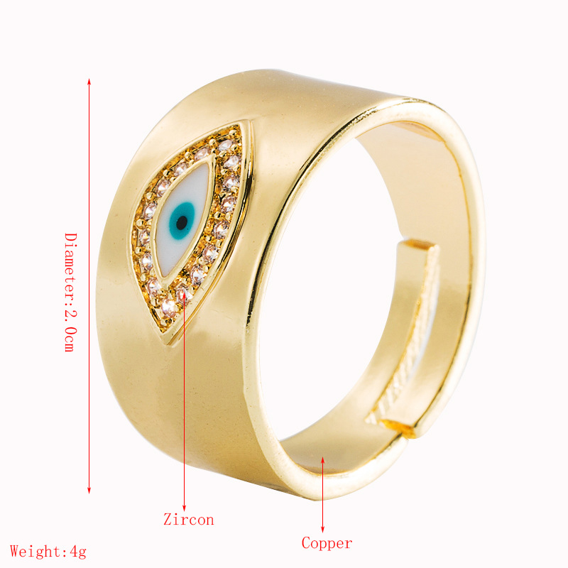 fashion eyes mushroom shape copper micro-inlaid zircon open ring