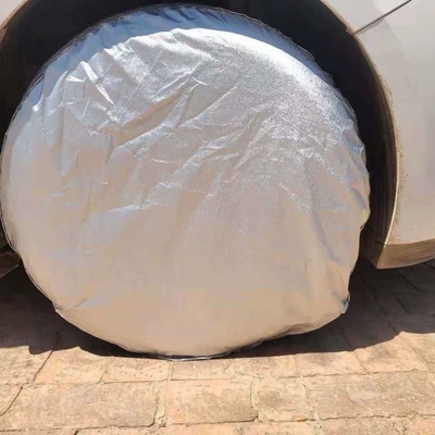 Car tire protection cover, high-temperature resistant, sunproof, dustproof, and heat-insulating, universal tire sunshade (Spare wheel cover) - oxford-cloth-durable-silver-tire-cover-single-pack
