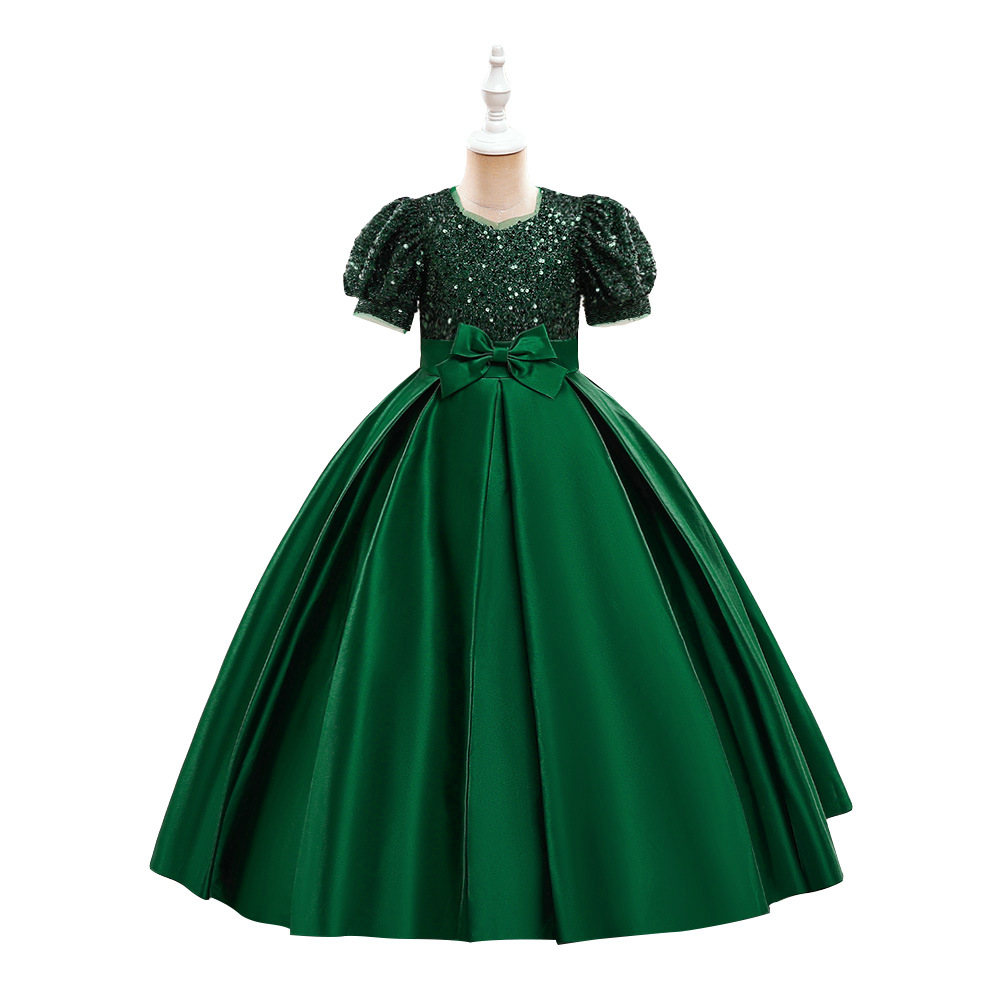 Vestido de niña, vestido de cumpleaños, mangas abullonadas, anfitriona, actuación de piano, niña de las flores, boda, niña pequeña.