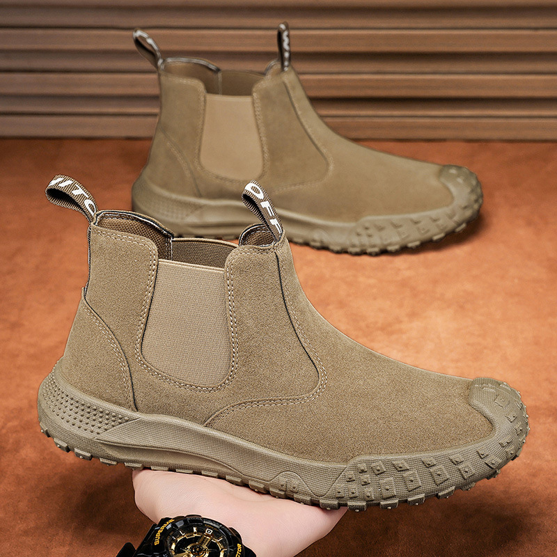 Botas Martin altas, zapatos para hombres, nuevos zapatos de herramientas transpirables de otoño, zapatos de seguro de trabajo casuales antideslizantes de todo fósforo de moda para hombres