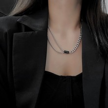 双层项链女ins冷淡风小众锁骨毛衣链网红同款韩国时尚2021新款潮