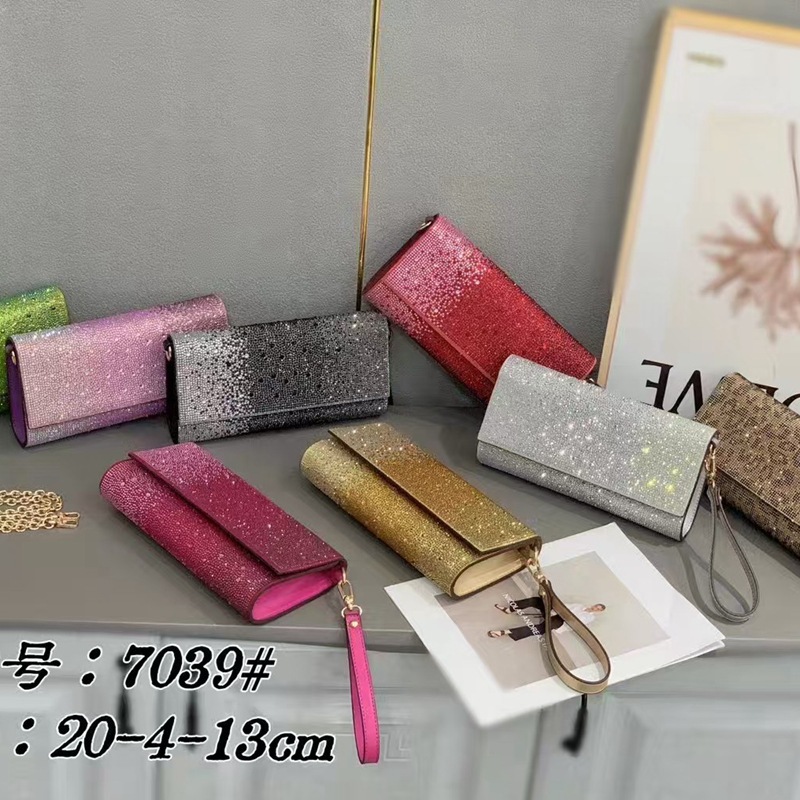 Korean Style Rhinestone Evening Bag, Diamond Clutch For Banquets And Formal Dresses, European And American Fashion Diamond Crossbody Small Square Bag For Women - Thumbnail 3