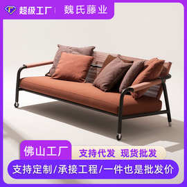 户外藤编沙发组合花园庭院阳台沙发茶几三件套懒人藤椅室外家具