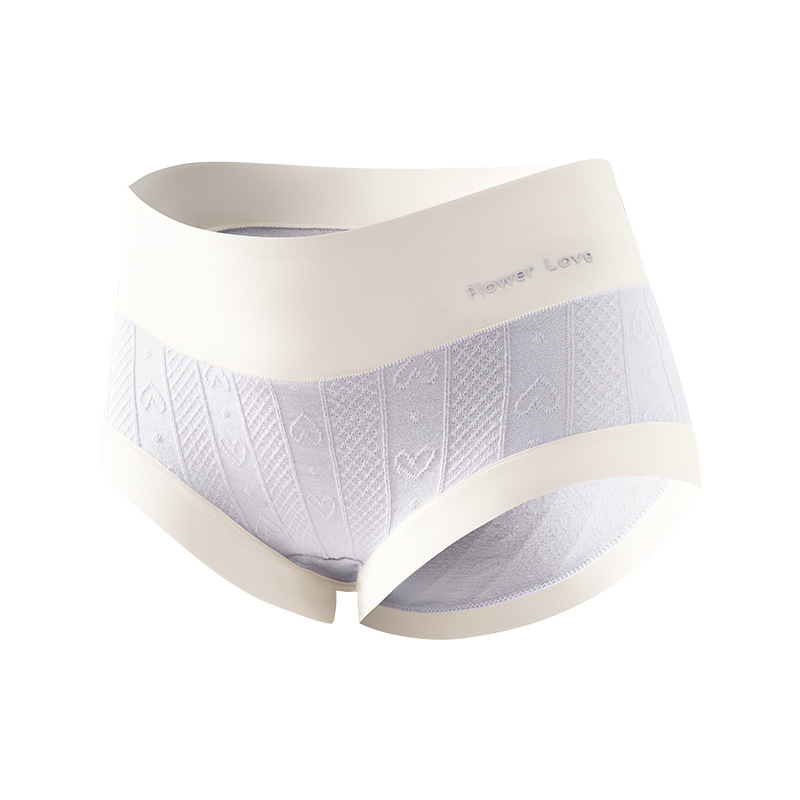Ropa interior jacquard de cintura alta para mujer 2024 nuevo estilo sin costuras, agradable para la piel, ropa interior de entrepierna antibacteriana de algodón 7A