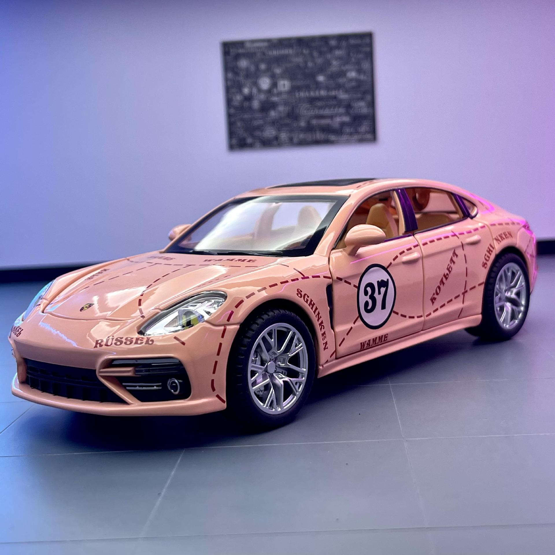 Weili aleación modelo de coche 1:24 pa La mera versión de pista con sonido y luz tire del coche de juguete modelo de música adornos