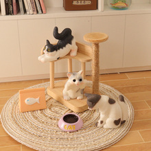Dollhouse娃娃屋仿真微缩食玩猫咪置物架猫抓板家居场景拍摄装饰