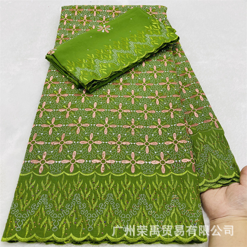 Embroidered 100% Cotton Lace Fabric Swiss Embroidery Fabric 5Y+2Y Embroidered 100% Cotton Lace Fabric Swiss Embroidery Fabric 5Y+2Y