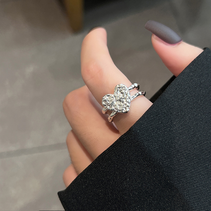 Retro Heart Shape Alloy Plating Womenu0027S Open Ring