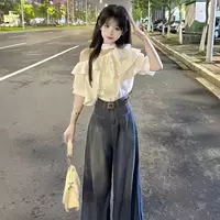 Pure Desire Hot Girl Suit Женская летняя рубашка 2025 года в корейском стиле с рюшами и короткими рукавами Топ Корова