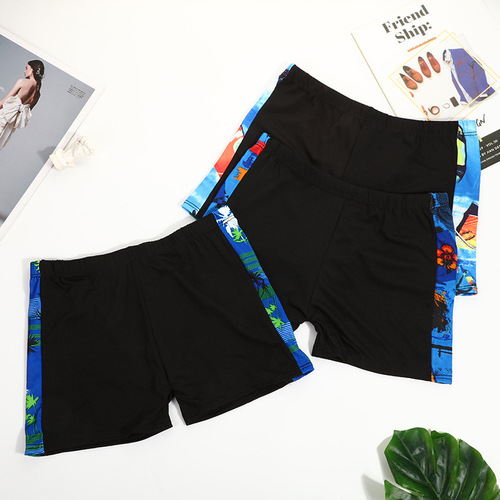 Adult men's swimming trunks plus size swimming trunks pool fit large children's boxer shorts hot spring bathing beach trunks