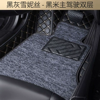 the driver's seat, single wire | Ayaqaltılar (Kovriklər) - please-leave-a-message-with-the-car-model-and-year-when-placing-an-order-hot-selling-items-at-a-reduced-price-huiqi-double-layer-main-driver-black-rice-noodles-black-and-gray-snowiness-hot-style-straight-discount-big-discount