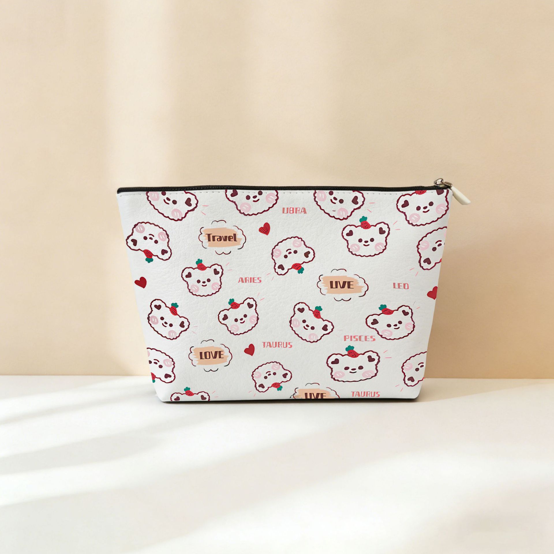 Dopamina transfronteriza explosión de cuero PU versión completa lindo oso bolsa de almacenamiento impermeable bolsa de maquillaje portátil