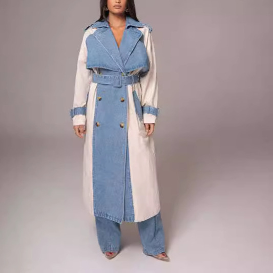 Ženska oblačila, nova ulična moda, patchwork jeans jakna_voghion.com