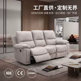 意式轻奢布艺手动功能沙发 租房小户型客厅可躺可睡休闲沙发