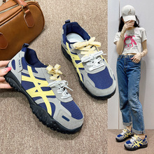 2025秋季新款百搭网面运动休闲鞋阿甘鞋欧洲站厚底内增高德训鞋女