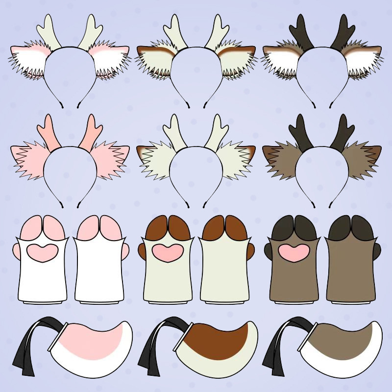 Navidad corbata diadema lindo felpa corbata tocado Cosplay accesorios hechos a mano simulación bestia oído diadema