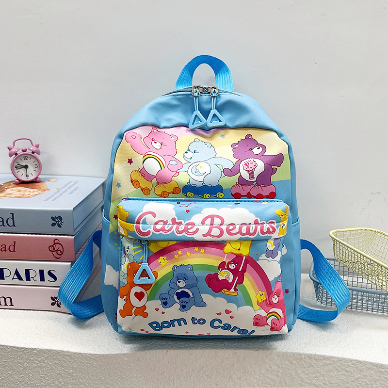 Mochila arco iris de dibujos animados, mochila para niños y niñas, osos lindos, bolsas de viaje dobles, bolsas escolares grandes para estudiantes, grado 1 - 6
