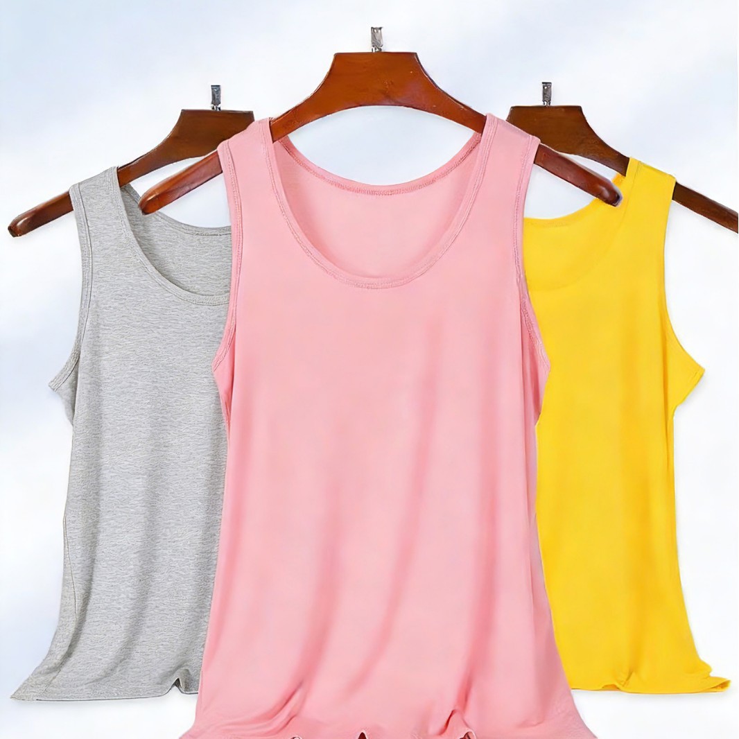 Cross-Border Foreign Trade European and American Style Solid Color Women's Tank Top, Simple and Versatile, Wide Shoulder Straps, Covers Side Breasts, Slim Fit, Flattering Vest