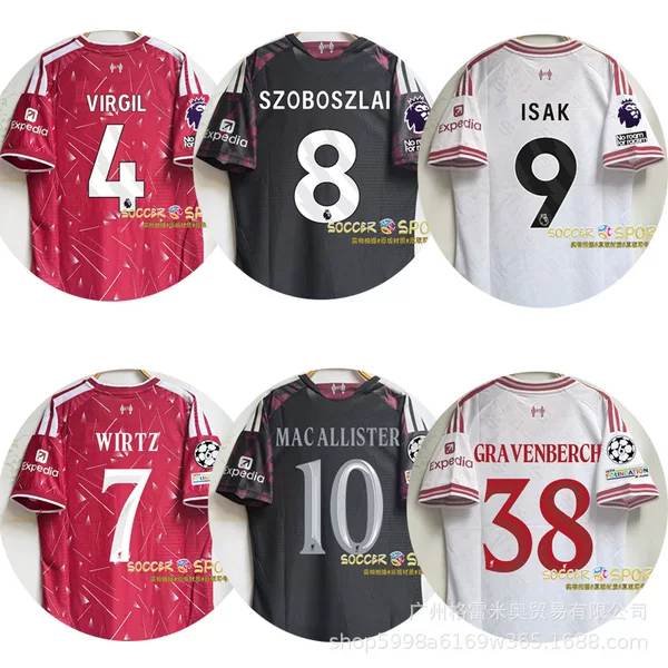 252627 Premier League Popular Football Jerseys Liverpool No. 4 Van Dijk No. 7 Luis No. 11 Salah Jersey
