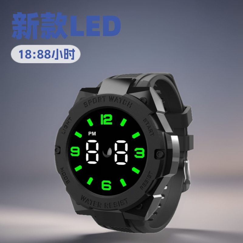 新款K3数字LED电子手表男女户外初中小男女学生运动LED电子表现货