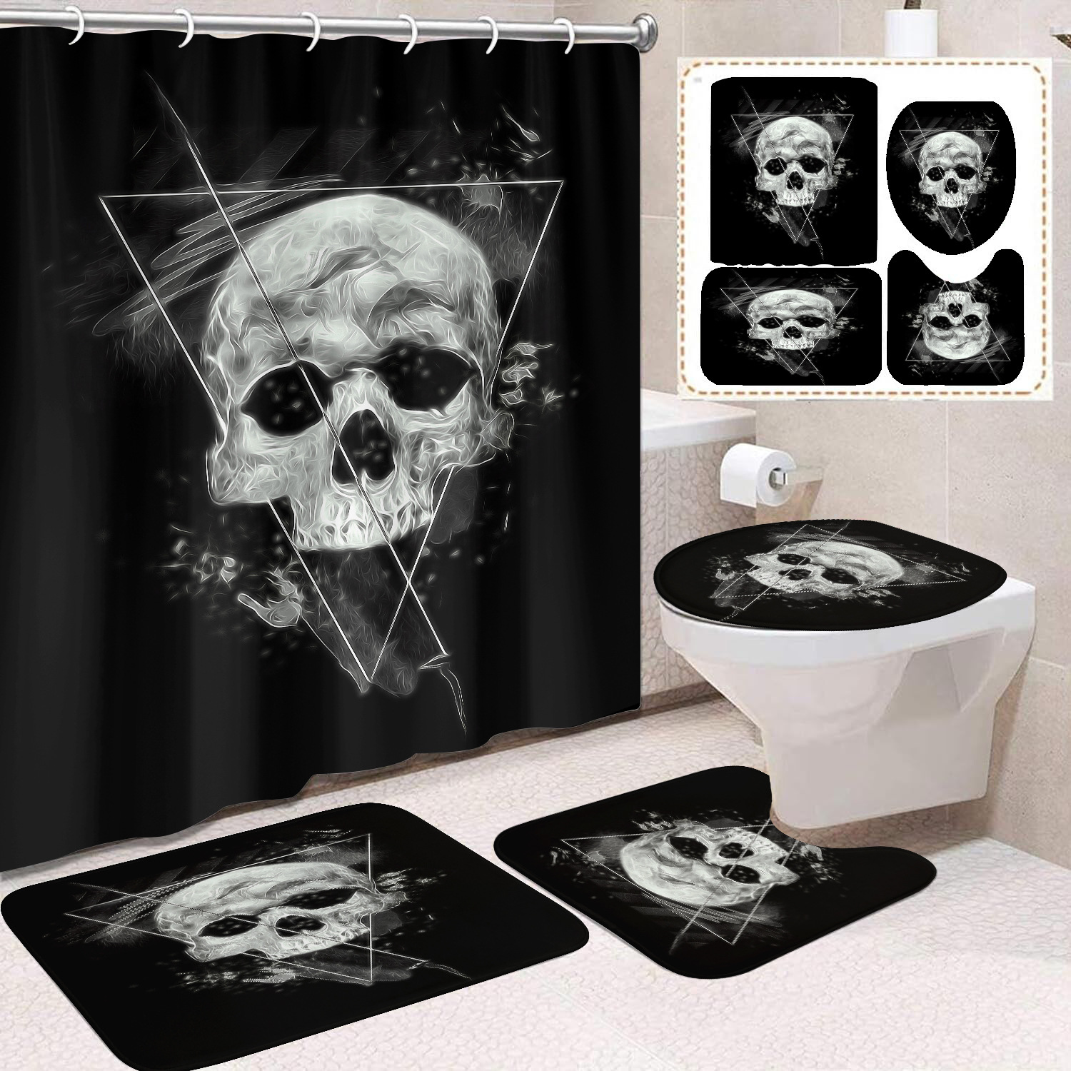 Waterproof curtain, cloth, set, Amazon, halloween