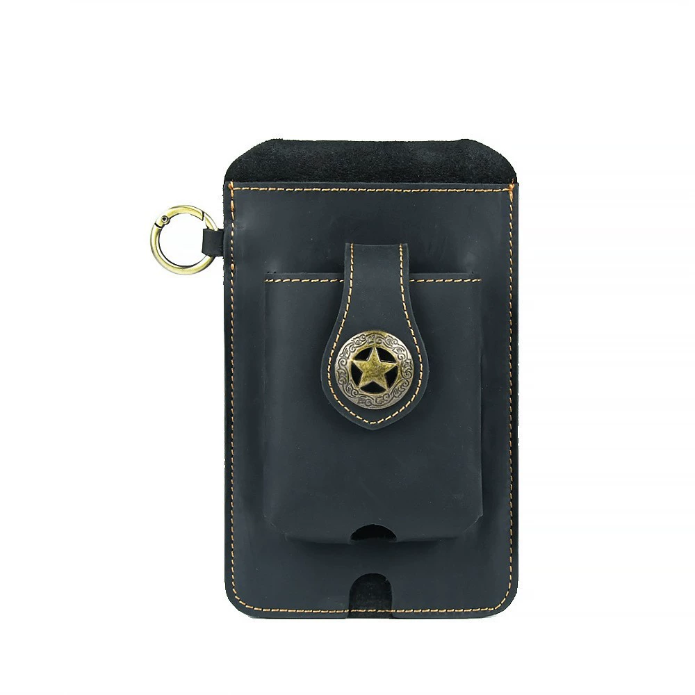Men's retro universal belt bag, genuine leather