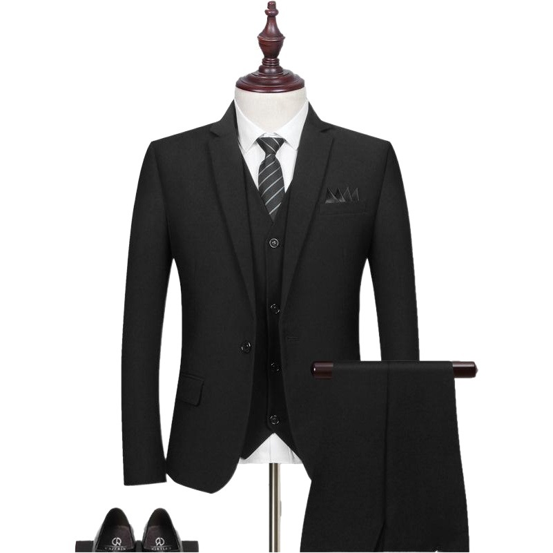 Traje de primavera y otoño traje de negocios para hombres traje de hombre vestido de novia de tres piezas mejor hombre traje de grupo