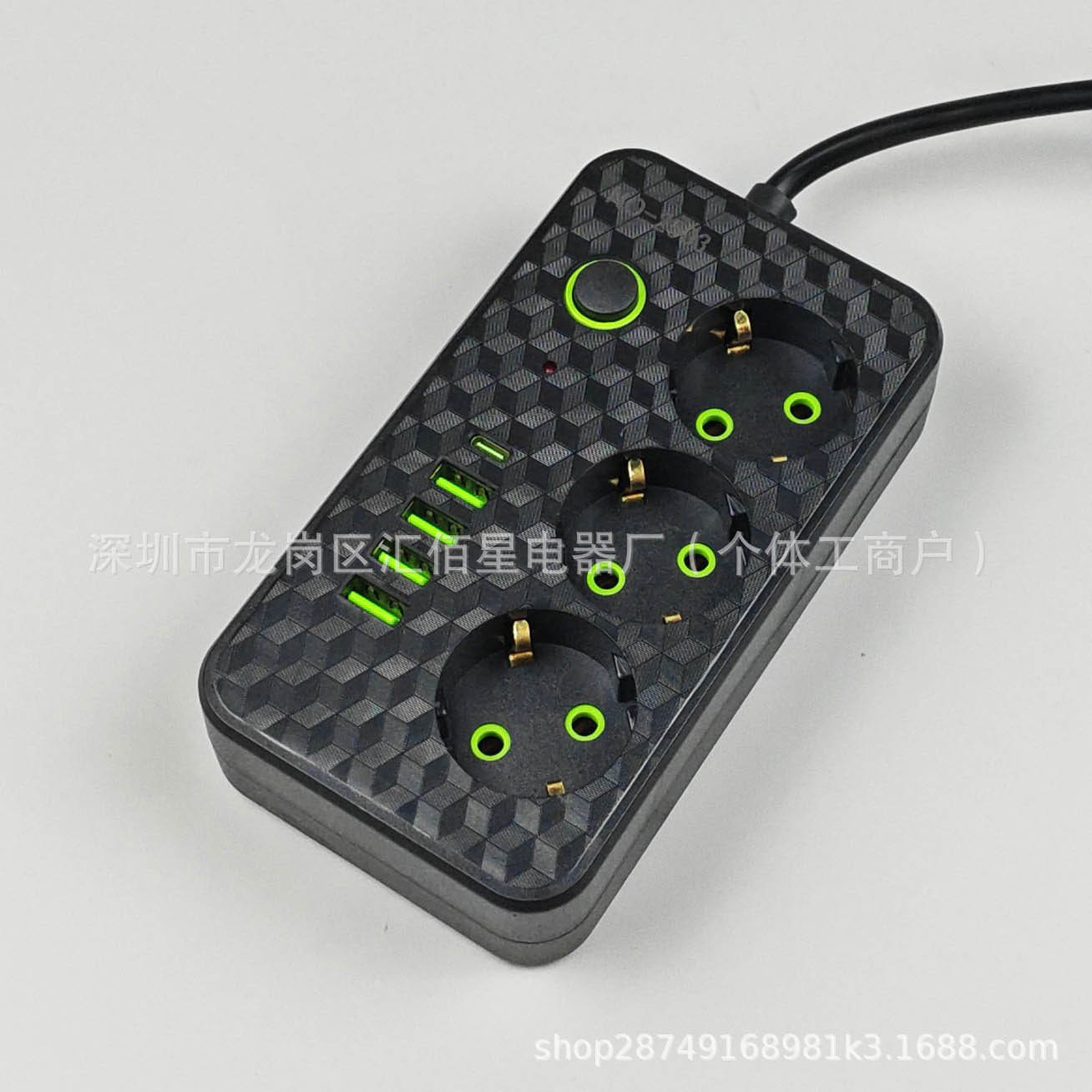 新品外贸直销3孔位欧式专用插座总控开关带USB Type-c插座