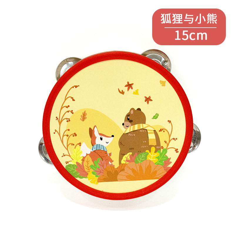 Pandereta de madera Orff Instrumentos musicales Kindergarten Educación temprana Música y accesorios de baile Tambores de mano Tambores de palmaditas al por mayor