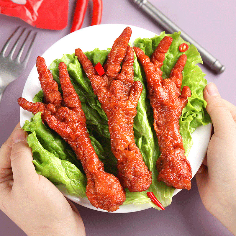 Spicy Braised Chicken Feet Snack 40 Pack Mixed Flavor Ready to Eat Claw Snack Box preparation