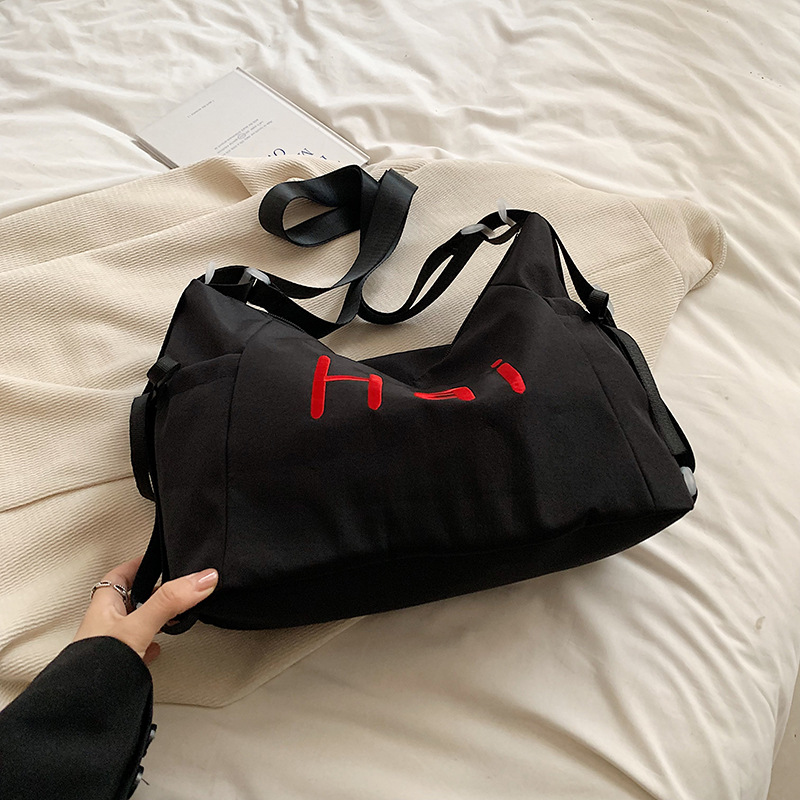 Bolsa de lienzo de letras de la escuela de verano 2024 nueva moda coreana nicho bolso tote de gran capacidad mochila