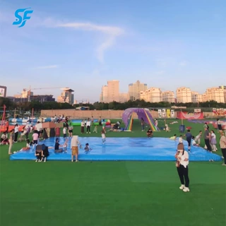 网红充气大水床不湿身气垫隔水膜覆水膜蹦床景区农庄充气水上乐园