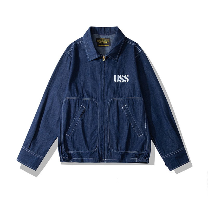 Commemorative denim jacket for traveling, with embroidery 5