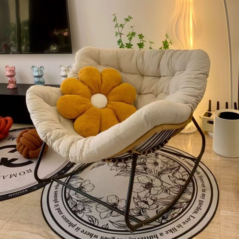 Nido de pájaros silla de mecedora de lujo ligera cuna de la sala de estar nórdica red balcón silla de mecedora de ratana roja silla de mecedora de gran tamaño para adultos