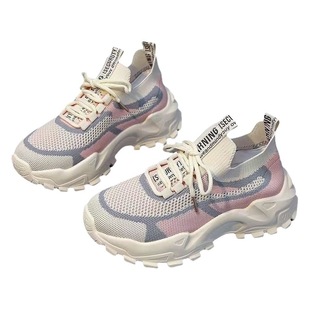 2023 new style daddy shoes women's summer and autumn casual shoes women's slim-fit leather surface lightweight running platform sneaker