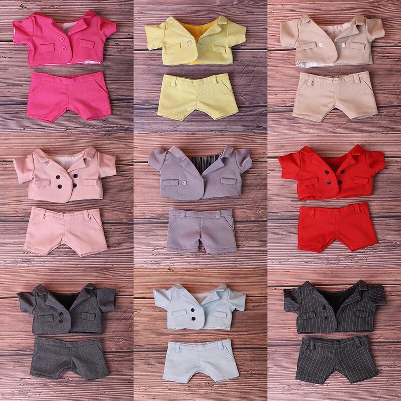 20cm Cotton Doll Clothes Suit with Vest and Trousers 15cm Cotton Doll Clothes Suit Set Cotton Doll Suit