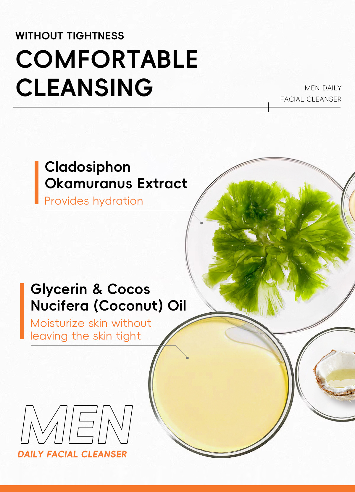 The new cross-border product LAIKOU Men's Facial Cleanser 50g refreshing facial Cleanser is in stock for facial cleansing, hydrating and moisturizing undefined