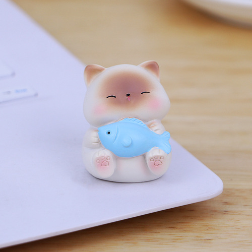 Cute mini cat ornaments office desktop decorations internet celebrity car interior center console decorations