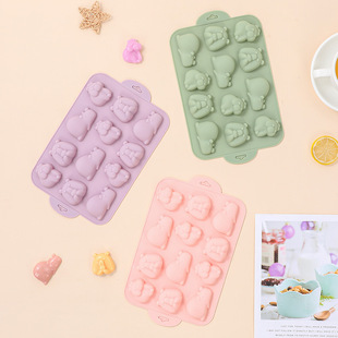 New Heart-Shaped Kapibara Flower Series Multi-Piece Food-Grade Silicone Easy-Release Mousse Chocolate Mold