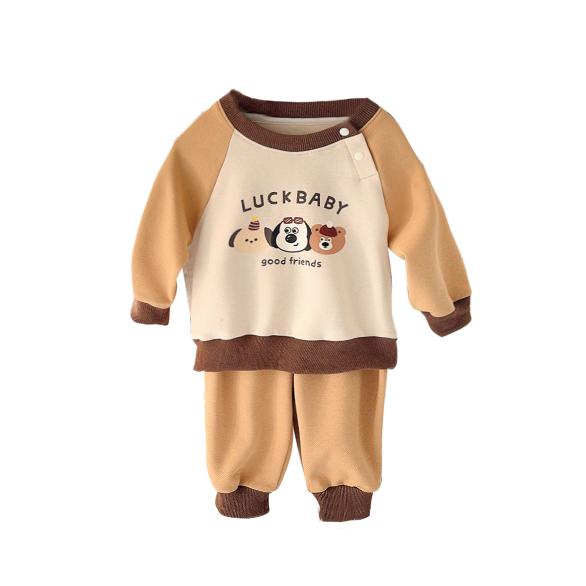 Niños primavera y otoño nuevo estilo 2025 suéter suéter pantalones traje niños coreanos de dos piezas de dibujos animados estilo de moda ropa de salida